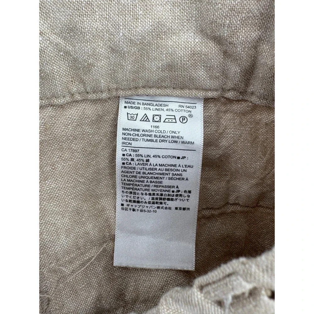 Banana Republic Linen Cotton Blend Golden Khaki Chino Pants, 35 x 28, EXCELLENT!